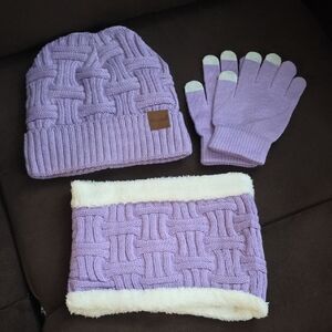 Lavender Knit Winter Set